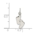 thumbnail image 2 of 925 Sterling Silver Polished Feet Pendant Necklace 13.5mm long Pendant for Women, 2 of 2