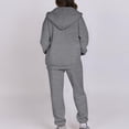 thumbnail image 3 of Women's Two Piece Athletic Set Zipper Front Hoodie And Elastic Waist Joggers Breathable Fabric Comfortable Wear, 3 of 8