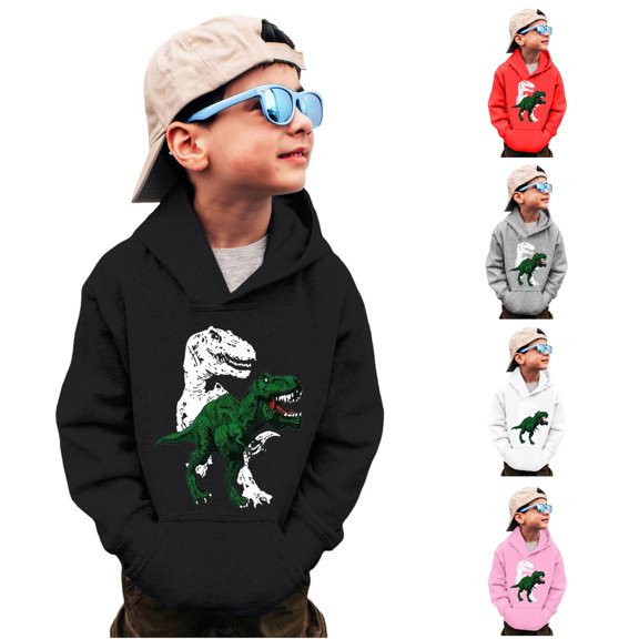 VOUZZA Hoodies for Girls, Graphic Print Long Sleeve Pullover Sweatshirt, Casual Hooded Sweater Top, Classic Kids Pullover Sweater