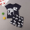 thumbnail image 2 of Summer Toddler Kids Boy Dinosaur Pattern T Shirt+Short Pants Trousers Clothing Set, 2 of 6