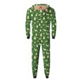 thumbnail image 6 of Odeerbi Christmas Onesie Pajamas for Family Holiday Sleep Jumpsuit Long Sleeve Family Christmas Pajamas Matching Sets Dad Fashion Lattice Print Plush Jumpsuit Sleepwear PJs Set Green, 6 of 6