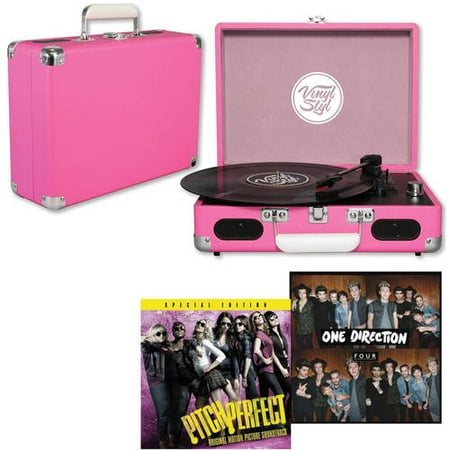 Pink Vinyl Styl Groove Portable Turntable with your choice Vinyl