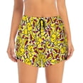 thumbnail image 2 of Balery Chicken Cartoon Pantalones cortos deportivos para mujer con forro y dos bolsillos, elásticos, para entrenamiento, gimnasio, yoga-X-Large, 2 of 7