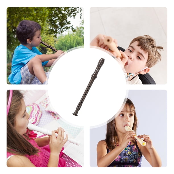 Grabador de ABS Instrumento de viento de madera Grabador largo Regalo para niños (Marrón 6 agujeros)