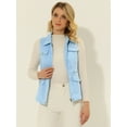 thumbnail image 3 of DARING DIVA Women's Travel Vest with Pockets Sleeveless Cargo Utility Vest M Light Blue, 3 of 6
