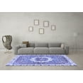 thumbnail image 3 of Ahgly Company Machine Washable Indoor Square Abstract Blue Modern Area Rugs, 5' Square, 3 of 4