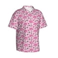 thumbnail image 2 of Daiia Cute Watermelon Flamingo Hawaiian Shirt for Men Gentle Cotton Regular Short Sleeve Casual-3X-Large, 2 of 9