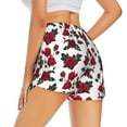 thumbnail image 3 of Disketp Rose Flowers Print Women's Shorts Workout Shorts for Athletic Gym Running Shorts with Phone Pockets Small, 3 of 8