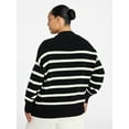 thumbnail image 4 of Terra & Sky Women's Plus Size Boyfriend Cardigan with Long Sleeves, Midweight, Size 0X-5X, 4 of 6