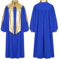 thumbnail image 4 of iiniim  Kids Girls Graduation Gown Color Block Stand Collar Long Sleeve Zipper Robe Dress Blue 16, 4 of 7