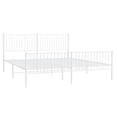 thumbnail image 2 of vidaXL Metal Bed Frame with Headboard and Footboard White 193x203 cm, 2 of 5