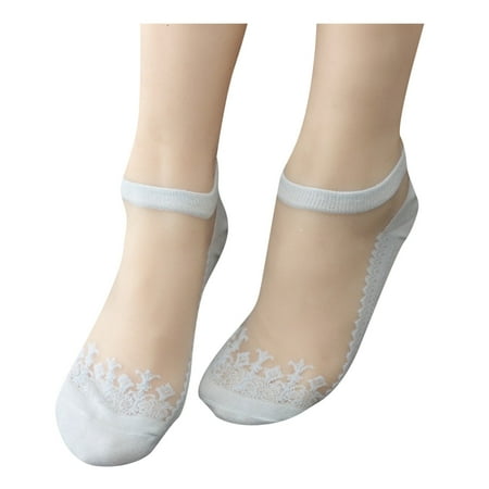 

AOMPMSDX Womens Compression Socks Women Fashion Casual Invisible Short Lace Breathable Sock