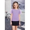 thumbnail image 6 of Arshiner Girls Shirts Mesh Puff Short Sleeves Blouse Crewneck Cute Print Summer Kids Tee Tops, 6 of 6