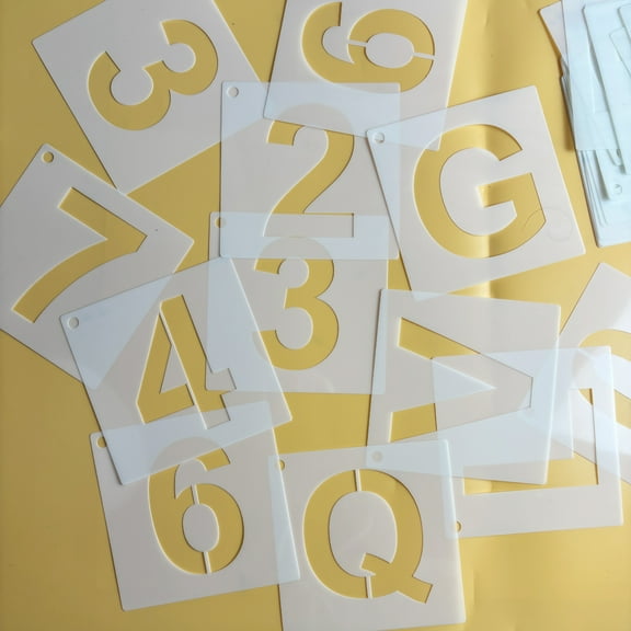 Letter and Number Stencils, 5 Inch Height, 36 Pieces Reusable Templates for DIY Projects, A-Z Letters and 0-9 Numbers