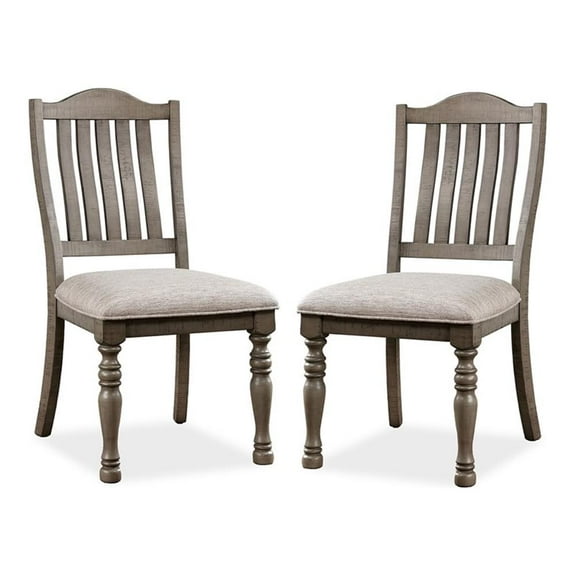 Furniture of America Drit Wood Padded Side Chairs in Gray (Set of 2)