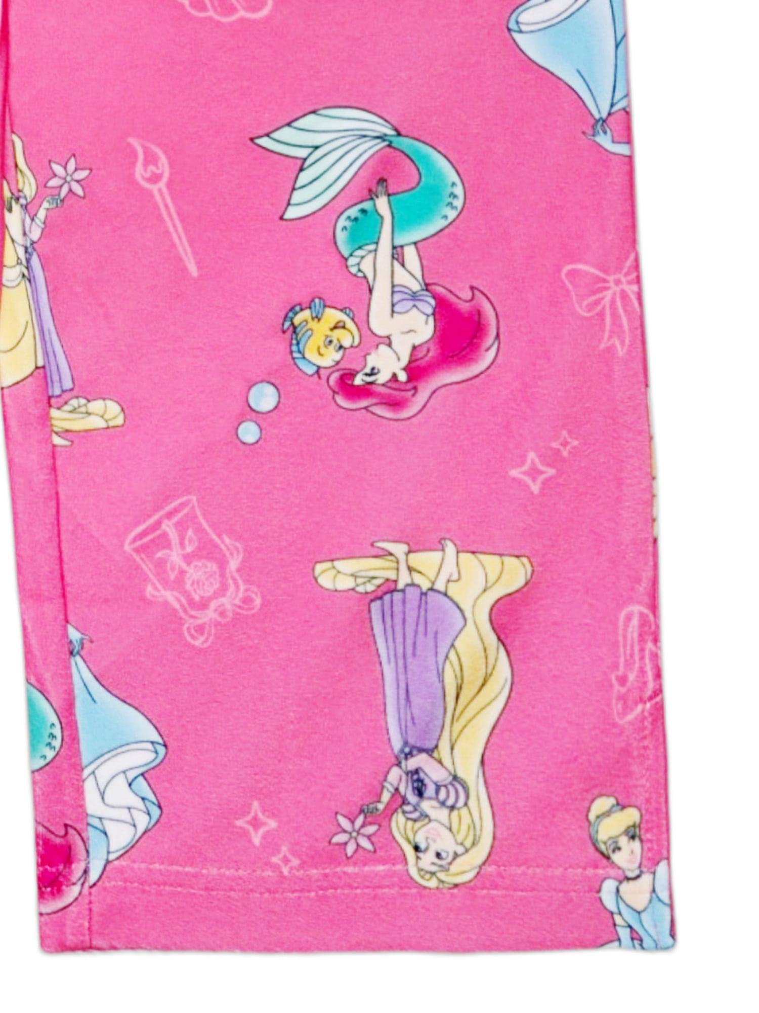 Disney Princess Girls Short Sleeve Top and Pant Pajama Set, 2-Piece, Sizes 4-12