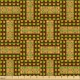 thumbnail image 2 of Ambesonne Kente Pattern Fabric by the Yard Upholstery, National Triangles, 1 Yard, Brown Earth Yellow Mauve, 2 of 5