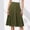 Army Green, variant on Elvqul Womens Midi Skirts Flare Plain Cotton High Waist Black Elastic Casual Summer Skirts