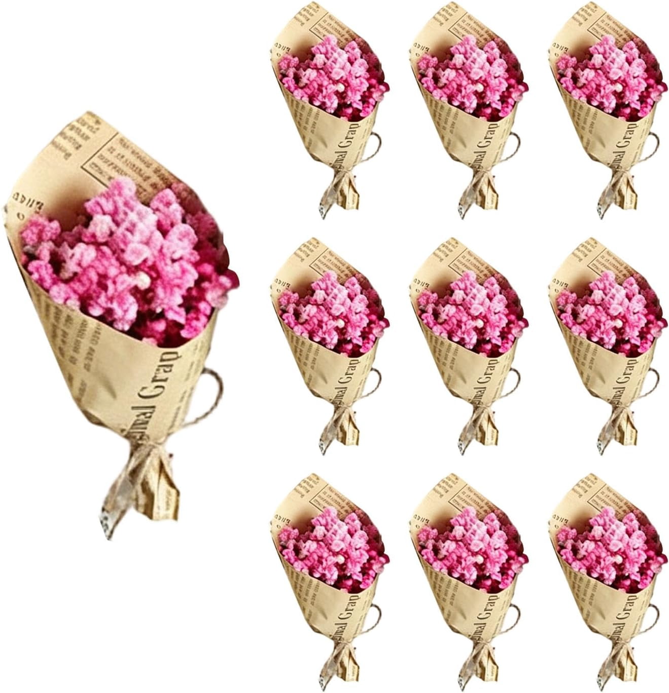 Dried Flower Bouquet 10 Pcs Handcrafted Artificial For Home Party Decor