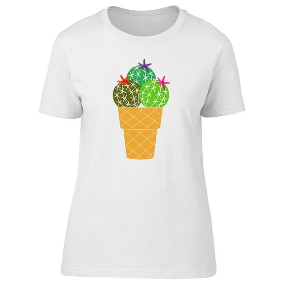 Cute Cactus Ice Cream Cone Tee Women's -Image by Shutterstock
