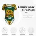 thumbnail image 6 of Gaeub Sunflowers In Bucket Women'S Short Sleeve One Piece Swimsuit Sexy High-Waisted Bodysuit For Swimming, Beach, Sports - Medium, 6 of 9