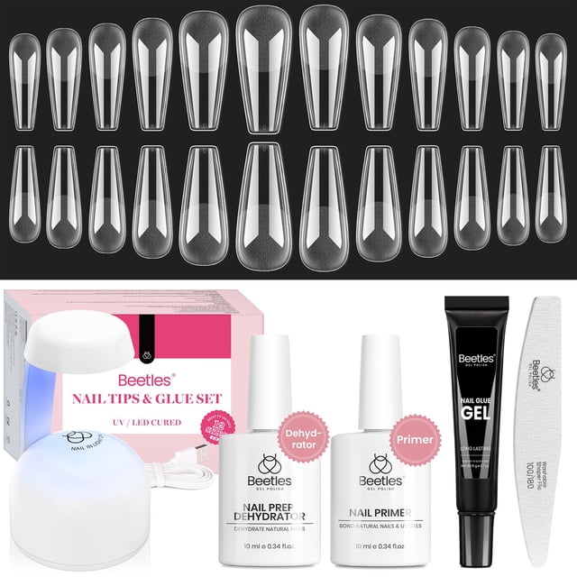 Kit de extensión de uñas Beetles Gel Nail Long Coffin 576 puntas