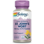 Solaray St. Johns Wort Aerial Extract One Daily 900mg | Standardized w/ 0.3% Hypericin for Mood Stability & Brain Health Support | Non-GMO | 30 Ct