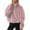 Pink, variant on AXXD Womens Tops Casual Blue Basic Summer 2024 Loose Long Sleeve Oversized Half Zip Fleece Sweatshirt Soft Fleece Pullover Top With Pockets