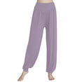 thumbnail image 2 of felwors Womens Modal Cotton Soft Yoga Sports Dance Harem Pants Light Purple, L, 2 of 8