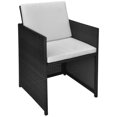 thumbnail image 2 of vidaXL 9 Piece Outdoor Dining Set with Cushions Poly Rattan Black, 2 of 5