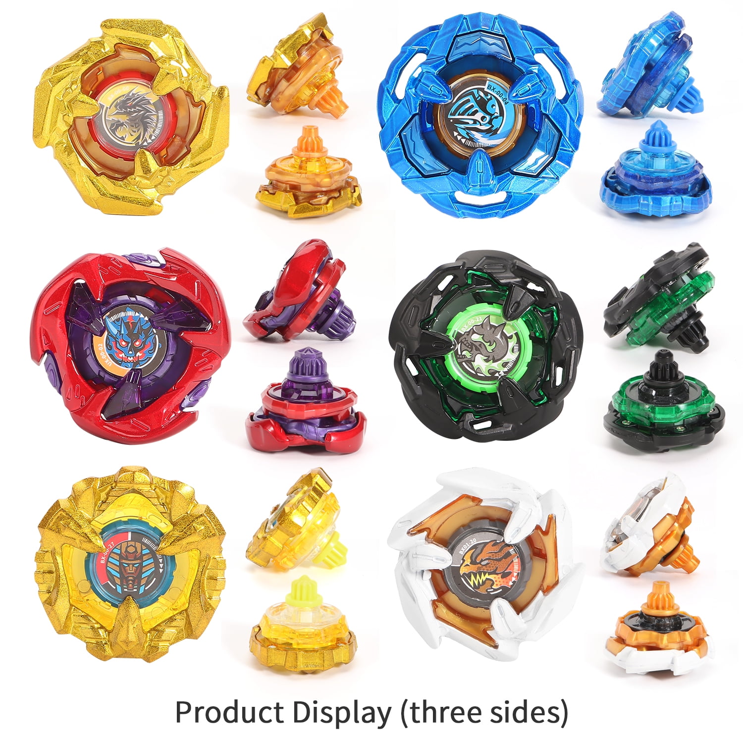 WMN X-Plus Bey Battling Top Gyros Toy Set Toy Gift for Children Boys Ages 6 -12+ Combat Battling Game 12 Spinning Tops 3 Two Way Launchers Grip Starter