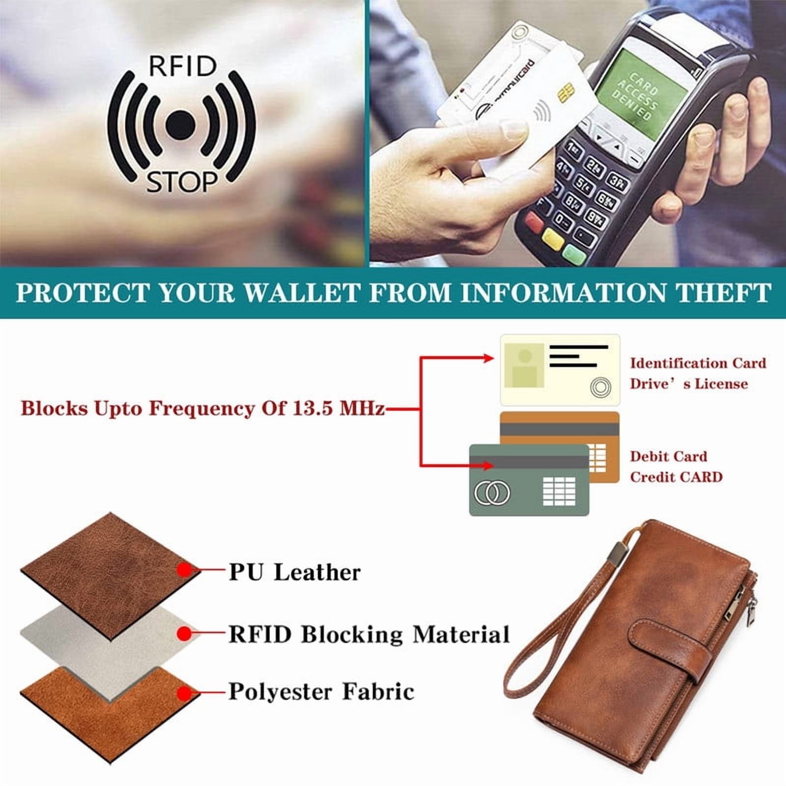 FALAN MULE Leather Wristlet Wallet with RFID Blocking photo 4