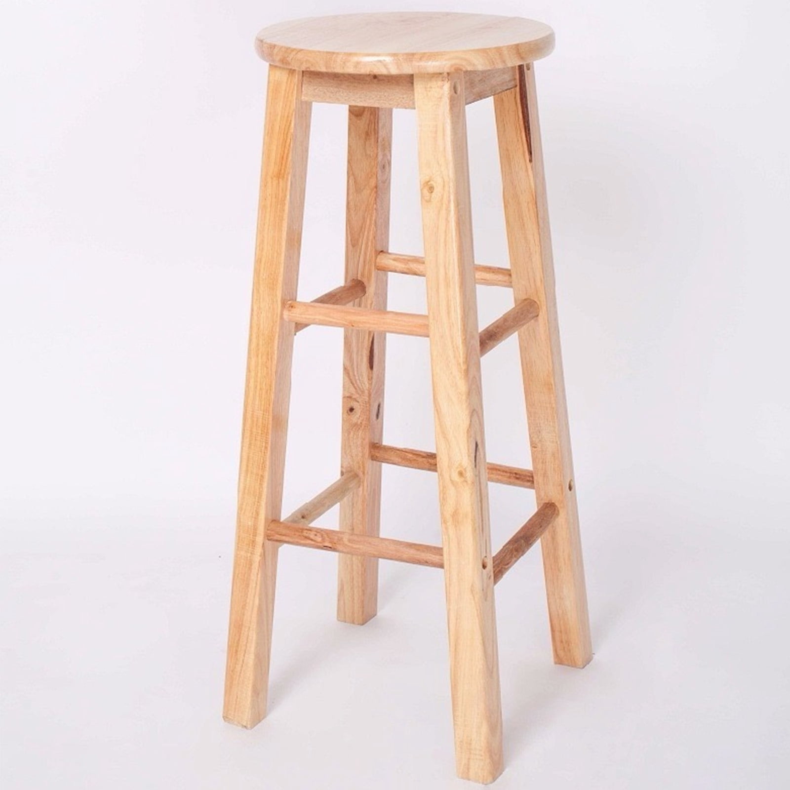 27.5" Wood Bar Stool, 330lbs Capacity Backless Round Counter Stool with Anti-Slip Feet for Kitchen Farmhouse Modern Home Decor
