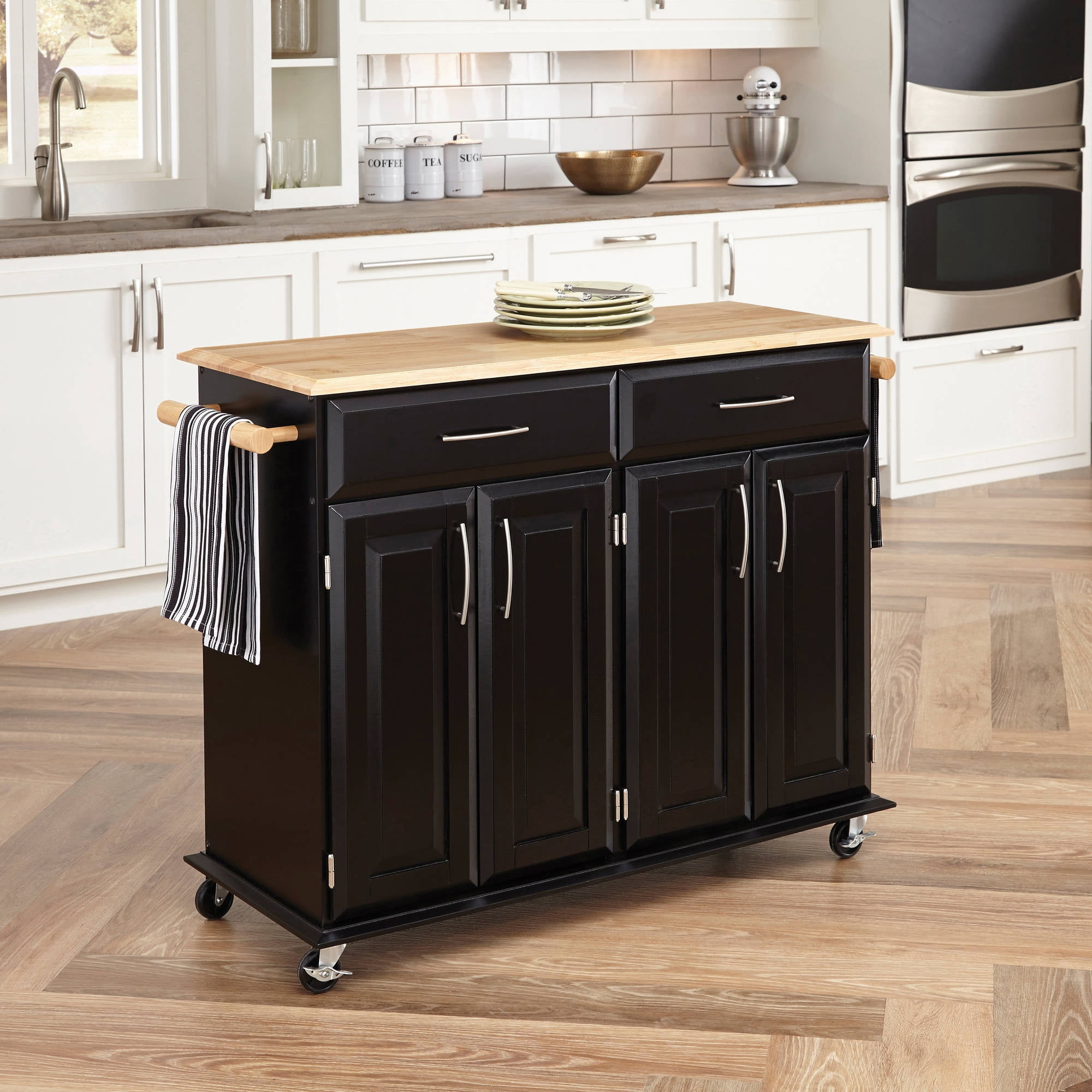 Home Styles Dolly Madison Black Island Cart Walmartcom