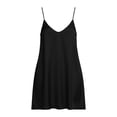 thumbnail image 3 of Lenpel Satin Mini Sundresses for Women V Neck Spaghetti Strap Dresses with Pockets Flowy Comfy Loose Fit Lounge Dresses, 3 of 7