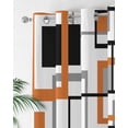 thumbnail image 2 of Retro Middle Thermal Insulated Blackout Curtains for Bedroom 72 Length Ages Abstract Geometric Orange Black Square Room Darkening Curtain 1 Panel Grommet Window Curtain Drape for Living Room, 2 of 7