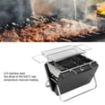 thumbnail image 3 of Parrilla De Carbón Portátil Para Barbacoa, Parrilla De Carbón Portátil De Acero Inoxidable Antiadherente 410 Para Comida Campestre En El Patio Trasero, 3 of 7