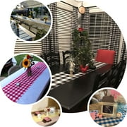 Efavormart 14 x 108 Buffalo Plaid Table Runner Gingham Polyester Checkered Table Runner for Dinner, Outdoor or Indoor Gatherings Table Home Decorations - Black / Red