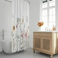 thumbnail image 2 of Watercolor Floral Shower Curtain Sets,Beige Teal Blush Plants Flowers Bathroom Curtains,Modern Minimalist Art Bath Curtain,Waterproof Fabric with 12 Hooks 72x72 Inches, 2 of 6
