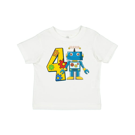 Inktastic 4th Birthday Robot Boys or Girls Toddler T-Shirt