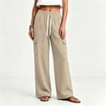 thumbnail image 4 of Plus Size Lounge Pants for Womens Fashion Wide Leg Cargo Sweatpants Elastic Drawstring High Waist Casual Sweat Pants With Pockets, 4 of 8