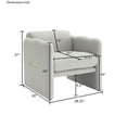 thumbnail image 5 of Arm Chair with waved arms, Metal decoration on both side arms, Accent chair for Primary Living Space,Living room,Bedroom, Teddy Fabric, Light Grey, 5 of 5