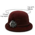 thumbnail image 2 of Round Hat for Women Bucket Vintage Hat Flower Accent Claret, 2 of 5