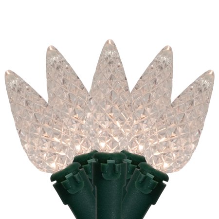 Northlight LED C6 Faceted Christmas Lights - Warm White - 15.75’ Green Wire - 50ct