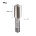 thumbnail image 2 of Metric Hand Tap M20 Thread 1 Pitch 4 Straight Flute H2 Alloy Tool Steel 1 Pair, 2 of 5