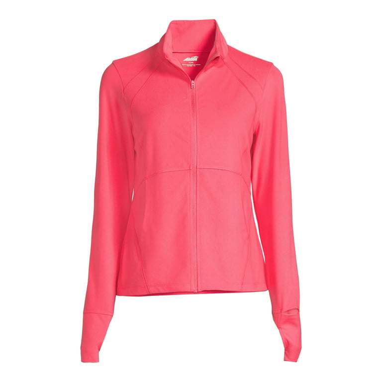 Avia Women's Active Full Zip Long Sleeve Jacket with Thumbholes and Sport  Watch Opening