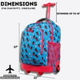 thumbnail image 5 of J World Girls Sunny 17" Kids Rolling Backpack for School and Travel, Strawberry, 5 of 9