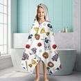 thumbnail image 6 of White Baseball Fun Club Pattern Hooded Bath Towel，60"x35" for Ages 3 To 12 Kids, Quick Dry Lightweight Soft Microfiber Hood Beach Towel Cover Up for Kids, 6 of 7