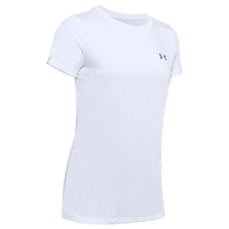 Under Armour Women s Crew Neck Performance Breathable Tech T-Shirt 1277207 (White/Silver S)