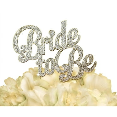 Bride to Be Rhinestone Cake Topper, Gold